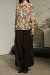 INTO THE EAST 2025 Autumn/Winter Mosaic Molded Collar Silk/Cotton Shirt, Drawstring Straight Leg Pants ITE-E1DGAW080NCC21SH-HUA Short Shirt